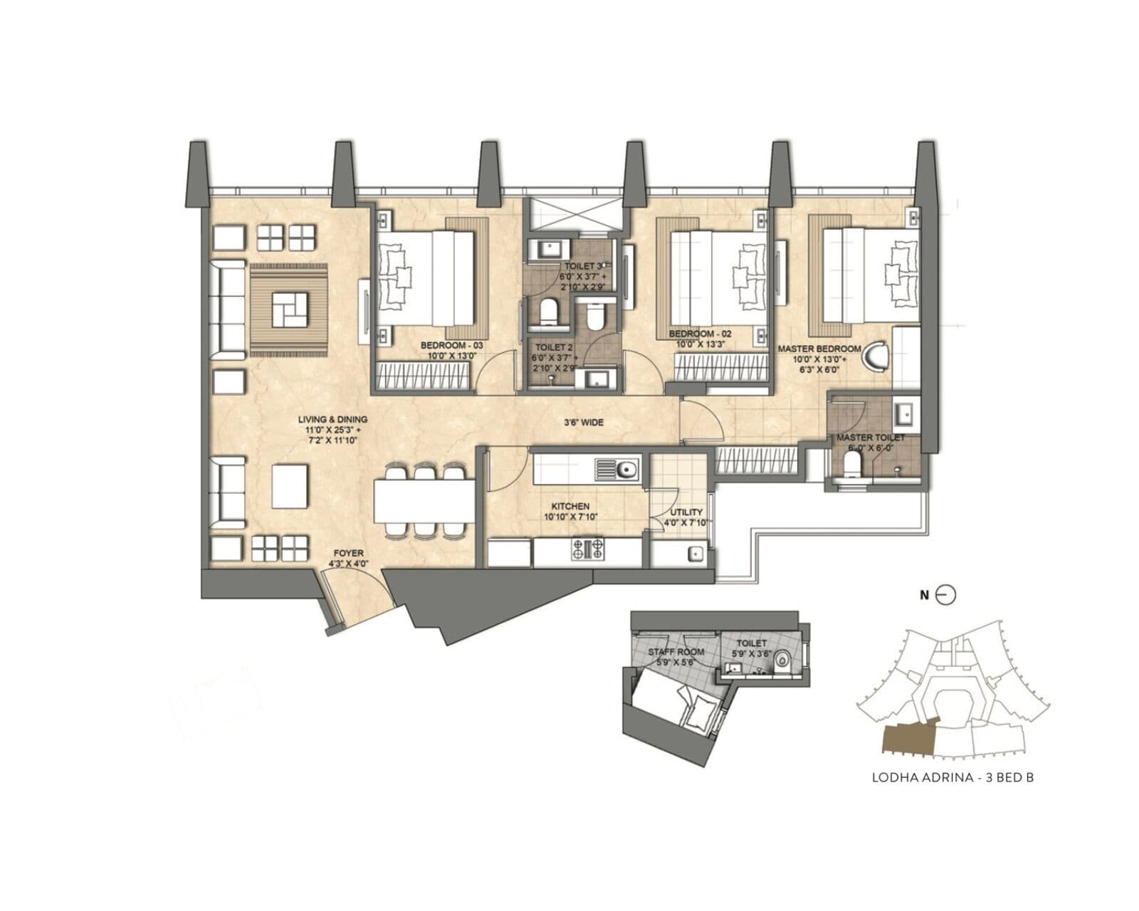 5 BHK Floor Plan